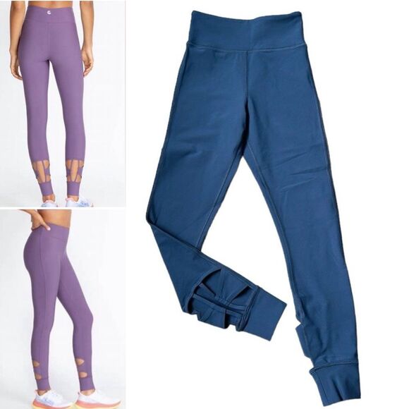 NEW Calme by Johnny Was Cutout High Waist Gym Yoga Leggings in Midnight Blue XS - Picture 15 of 15